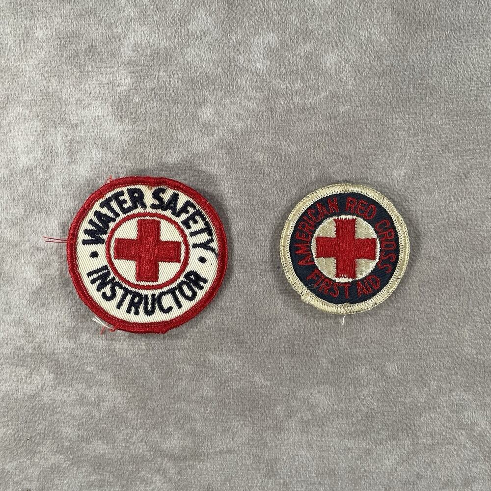 80s 90s Vintage Water Safety Instructor Red Cross Patch